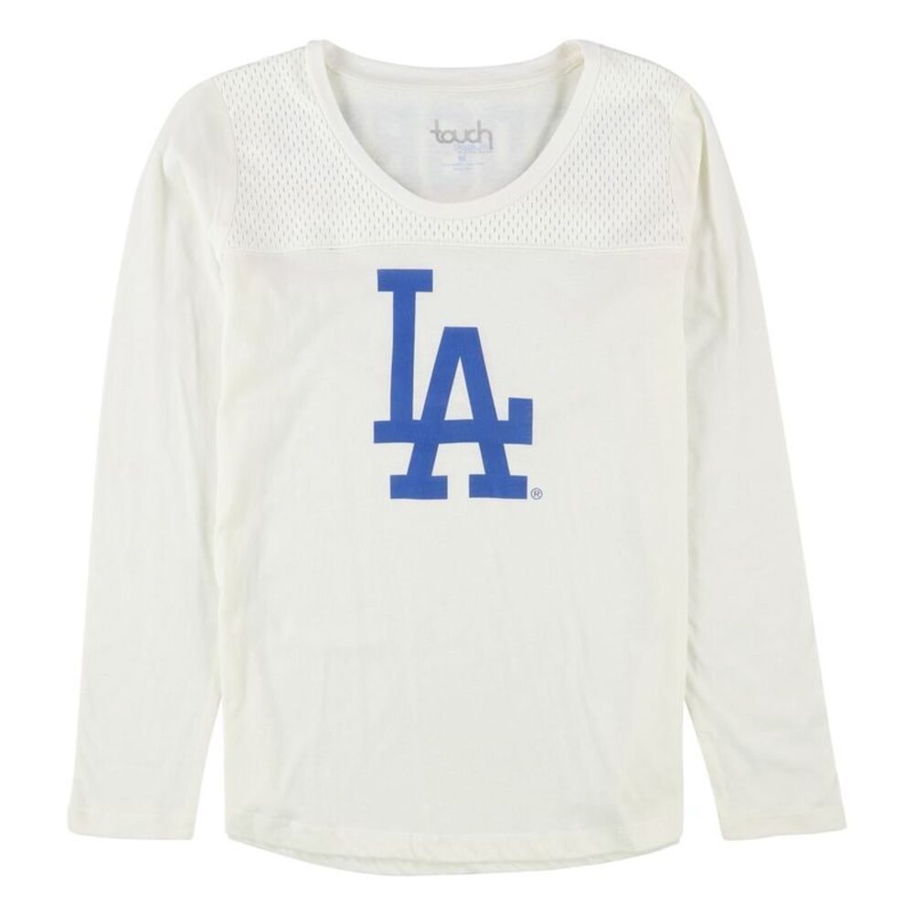 Touch Womens LA Dodgers Logo Graphic T-Shirt, Off-White, M, DM